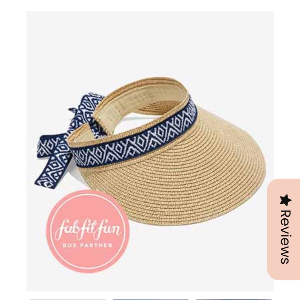 New Sea and Grass Visor with Ribbon. Fabfitfun